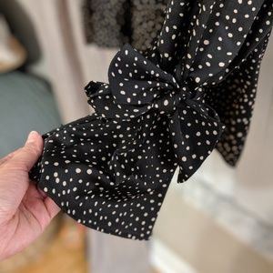 Banana Republic Dillon Shirt Black/Gold Polka Dots